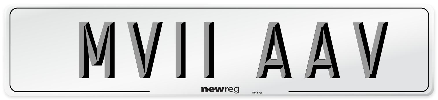 MV11 AAV Number Plate from New Reg